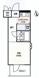 扶桑ハイツ経堂 ワンルームの間取図画像