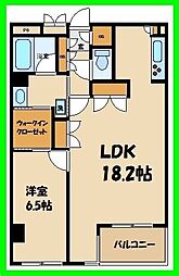 KDXレジデンス成城 1LDKの間取図画像