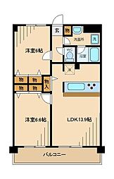 メルヴェーユ調布 2LDKの間取図画像