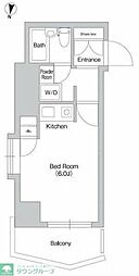 レジデンス三軒茶屋スクエア ワンルームの間取図画像