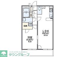 レオパレスEASTAGE1 1LDKの間取図画像