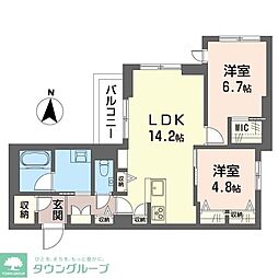 ターンベーリーレジデンス経堂 2LDKの間取図画像