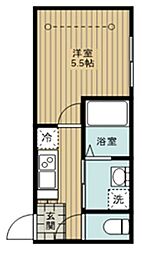 フルセイル経堂 1Kの間取図画像