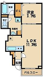 グランデニケ2 1LDKの間取図画像