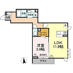 フレシール 1LDKの間取図画像