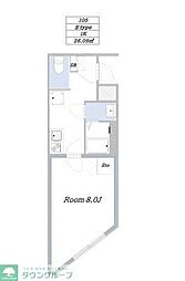 プロス千歳烏山ラシクラス 1Kの間取図画像