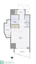 ステージファースト三宿 1Kの間取図画像