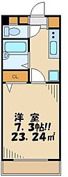 大木ロイヤルマンション 1Kの間取図画像