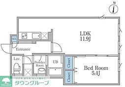 Lapule明大前 1LDKの間取図画像