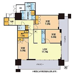 MJR熊本ザ・タワー 3SLDKの間取図画像