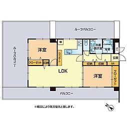 ロマネスク新屋敷 2LDKの間取図画像