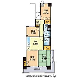 シティマンション水前寺 4DKの間取図画像
