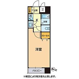 フォルム本荘 1Kの間取図画像