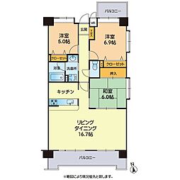 ラウンドコート遊水公園 3LDKの間取図画像