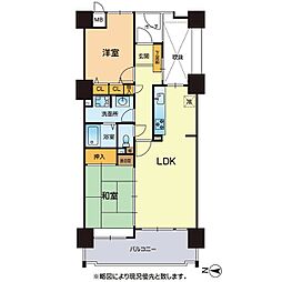 サーパスシティ熊本 2LDKの間取図画像