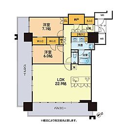 MJR熊本ゲートタワー 2SLDKの間取図画像