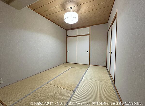 6帖和室！リビング横でリビングの一部としても使用できますね！※一部お荷物を削除しております。現況優先とします。