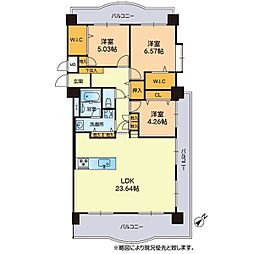 ライオンズマンション北水前寺公園 501 3LDKの間取り