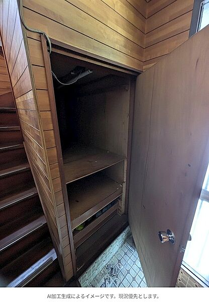 1階玄関収納※この画像はAI加工・生成によるイメージです。実際の物件とは異なる場合があります。