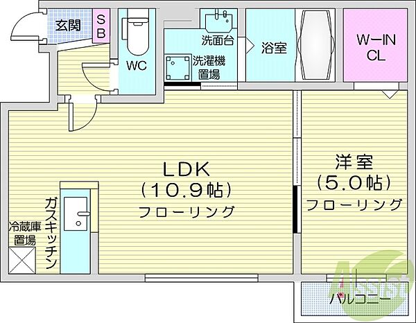 Parente　S22 ｜北海道札幌市中央区南二十二条西9丁目(賃貸マンション1LDK・4階・35.06㎡)の写真 その2