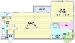 札幌市営東豊線 東区役所前駅 徒歩8分の賃貸マンション 3階1LDKの間取り