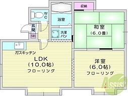 ファミール新川10 2LDKの間取図画像