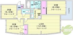 ベルマージュ522 3LDKの間取図画像