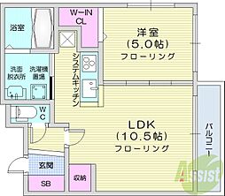 サムティ円山レジデンス 1LDKの間取図画像