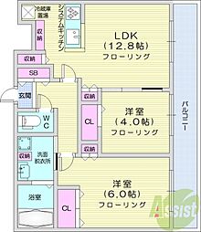 MJsquare KOTONI 2LDKの間取図画像