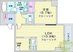 セレナール南13条 1LDKの間取図画像