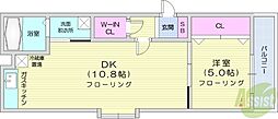 クリスタル北24条 1LDKの間取図画像