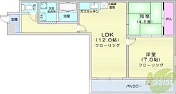 サンシティ新琴似 2LDKの間取図画像
