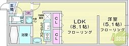 モデュロールナカジマコーエン2nd 1LDKの間取図画像