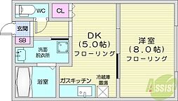 ワイ:フラット 1DKの間取図画像