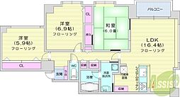 クリオ旭ヶ丘弐番館 3LDKの間取図画像