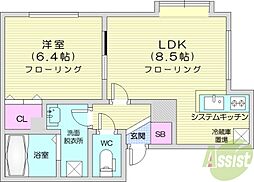 トトロの杜5 1LDKの間取図画像