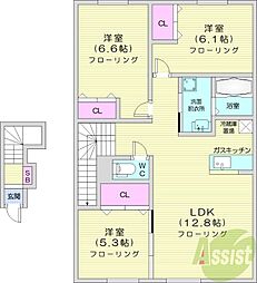 プランドール 3LDKの間取図画像