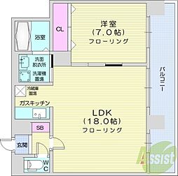 エッジウォーターテラス 1LDKの間取図画像