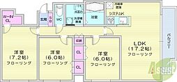 Crestage宮の森 3LDKの間取図画像