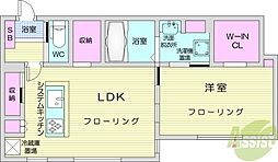 札幌市中央区北八条西20丁目マンション 1LDKの間取図画像