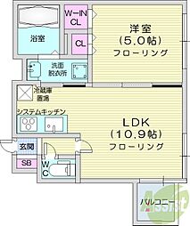 サムティ円山レジデンス 1LDKの間取図画像