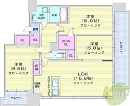 レジディア南一条イースト 3LDKの間取図画像