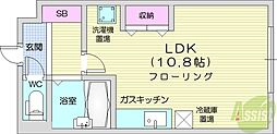 モンターニュアネックス ワンルームの間取図画像