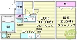 アステリア 1LDKの間取図画像
