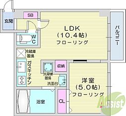 willDo南12条 1LDKの間取図画像