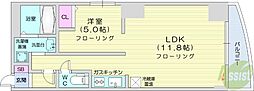 プルミエール札幌 1LDKの間取図画像