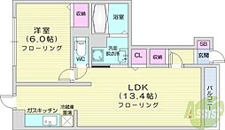 フィールドSK 1LDKの間取図画像