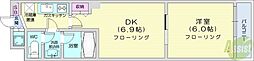メープル桑園駅 1LDKの間取図画像