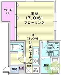 LaVieEnRose 1Kの間取図画像