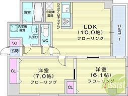 ECOURT24 2LDKの間取図画像